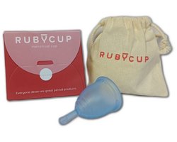 Ruby Cup Menstruatiecup – Herbruikbaar – Medisch Siliconen – 100% Vegan - Duurzaam & Comfortabel - small - Blauw