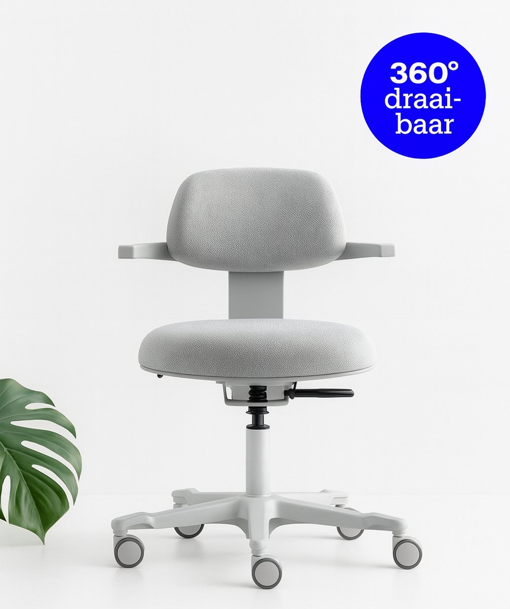 Backerz Ergonomische Werkkruk - Bureaustoelen voor Volwassenen - Volledig Verstelbaar, tot 120kg - Office Chair - Gamestoel - Wit
