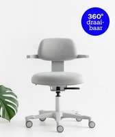 Backerz Ergonomische Werkkruk - Bureaustoelen voor Volwassenen - Volledig Verstelbaar, tot 120kg - Office Chair - Gamestoel - Wit