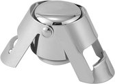 Lot de 2 bouchons à champagne - acier inoxydable - silicone - bouchon de bouteille de champagne réutilisable - joint sous vide - bouchon à champagne argenté
