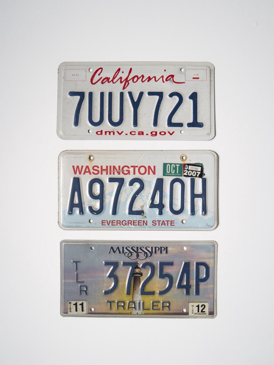 Mancave Decoratie - USA kentekenplaat - 100% Authentiek - Set van 3