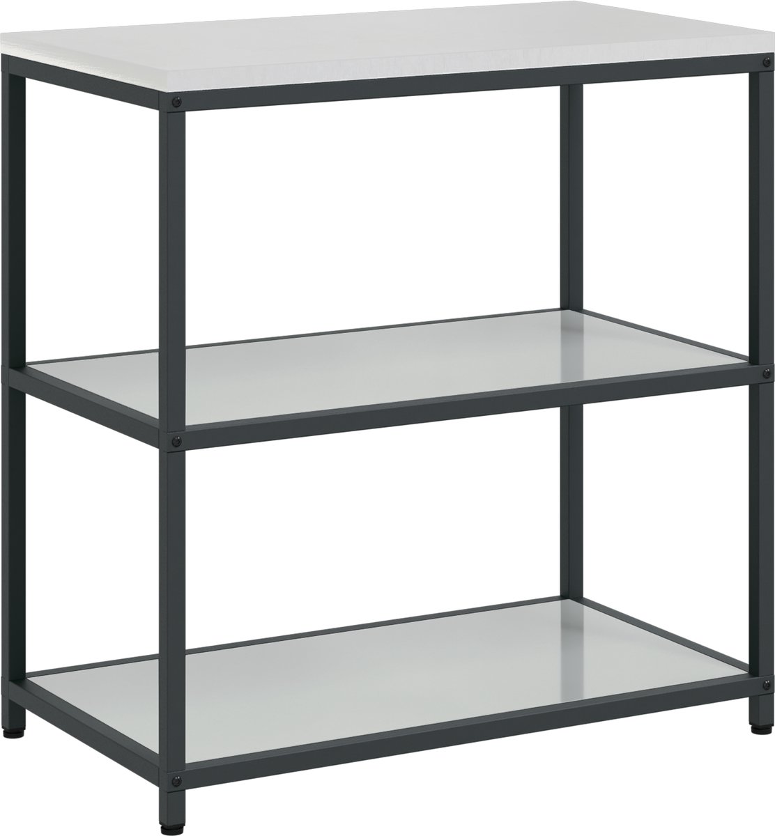 vidaXL Keukenplankeenheid - HATTEM - Zilverkleurig - 90 - x - 50 - x - 92 - cm - Staal