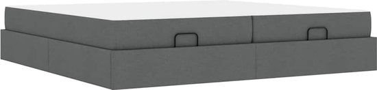 Bedframe zonder matras stof donkergrijs 200x200 cm kopen