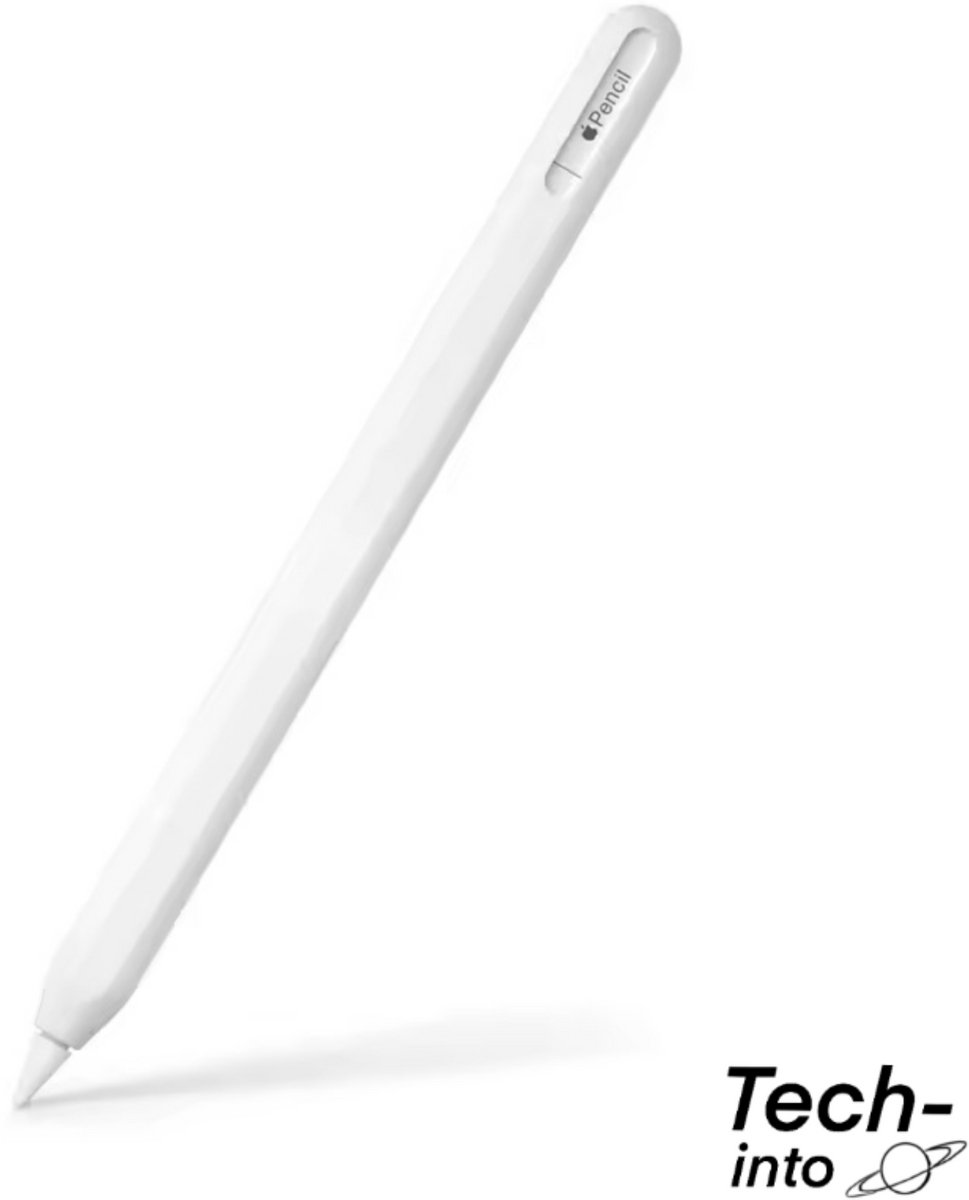 Apple Pencil USB-C - Case - Hoesje voor Apple Pencil USB-C - Siliconen Bescherm Case - Fijne Grip - Wit - Apple Pencil Beschermhoesje