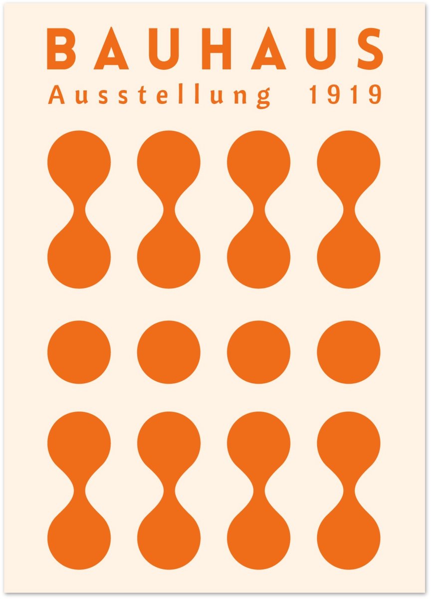 Bauhaus - Ausstellung orange Poster 50x70 cm - exclusief lijst