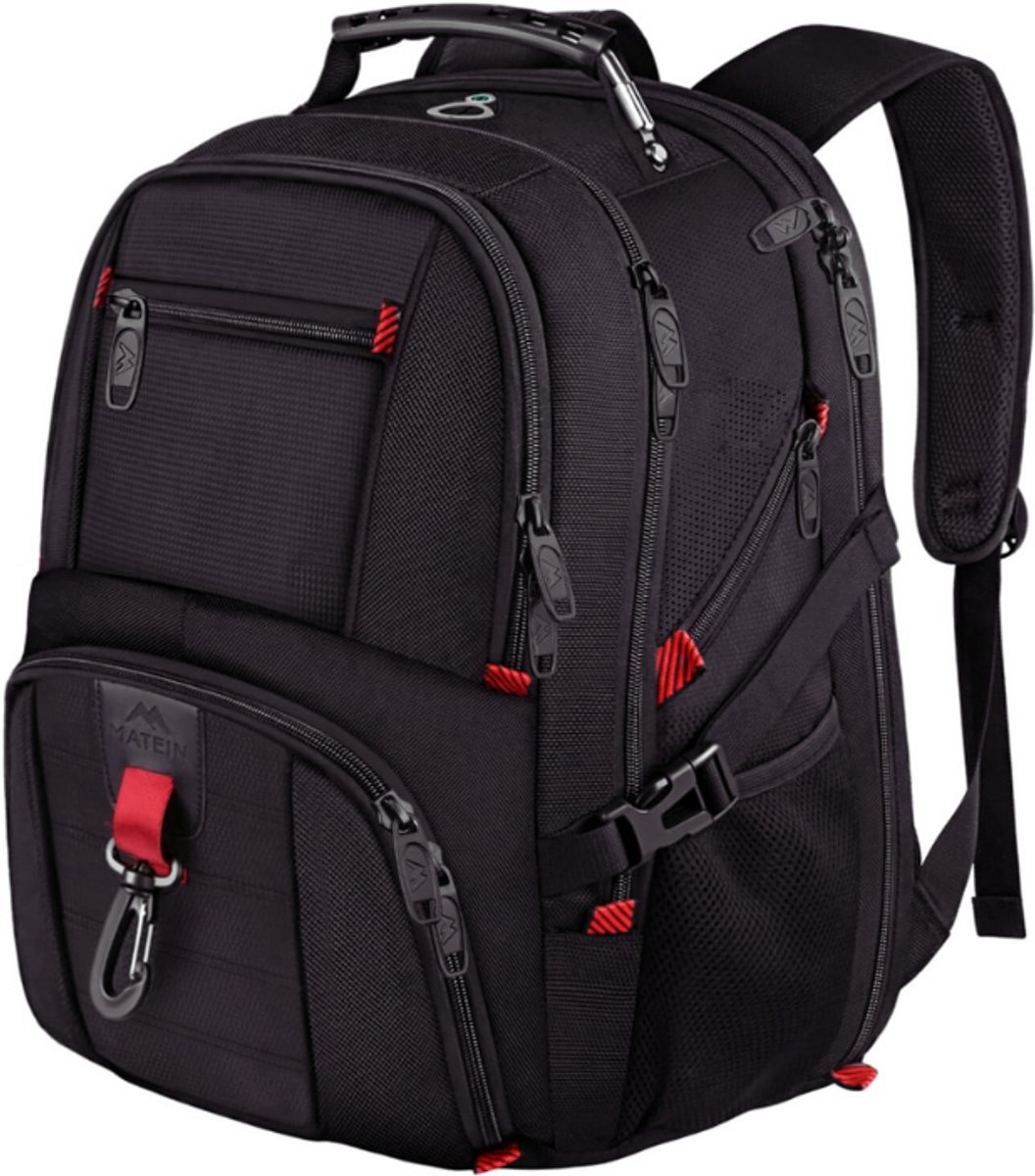 Thuys – Waterdichte Antidiefstal Rugzak – 18 Inch Zakelijke Werktas – Met USB Oplaadpoort – Zwart