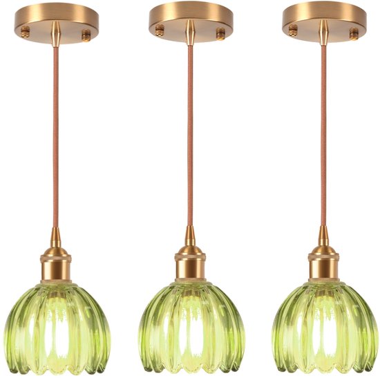Retro ronde groene lampenkap Light & Living Velours