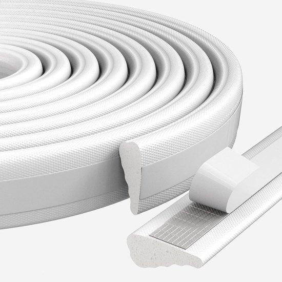 Deurstrip Tochtwering, 10 m (L) x 9 mm (B) x 5 mm (D) Borstel Tochtwering, Tochtwering, Tochtweringstrip Voor Voordeur, Tochtwering Voor Ramen, Wit