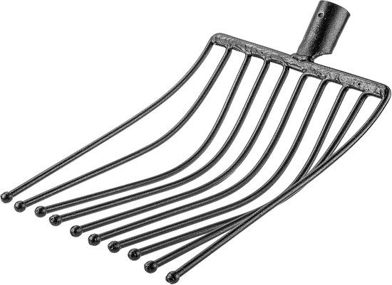 KADAX Aardappelvork zonder steel, raapvork van robuust staal, steenvork, aardappelvork, steenvork, draadvork, spatvork, hooivork, grafvork (zwart 10 tanden) — afbeelding 2