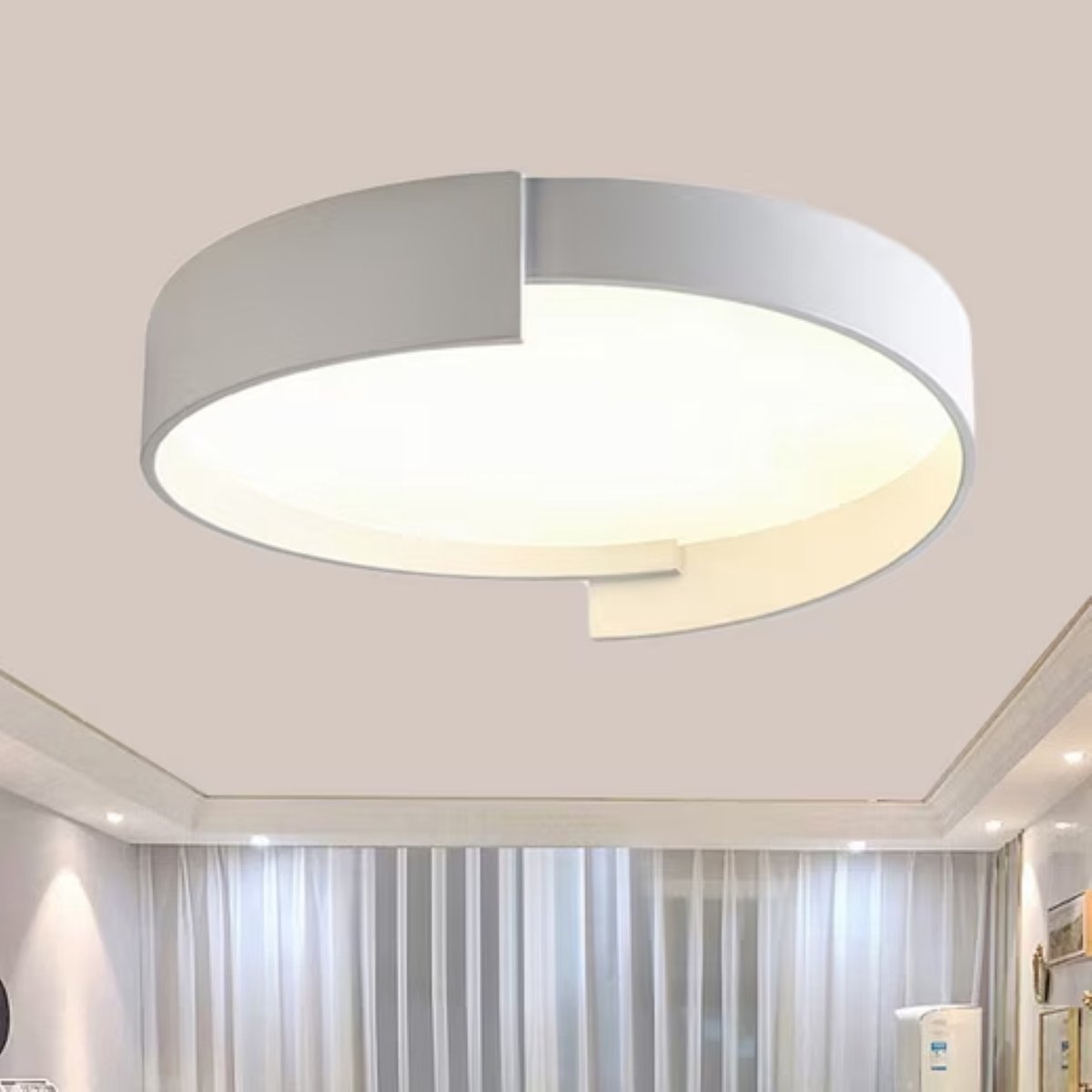 CHIWIN Moderne LED Plafondlamp Dimbaar met Afstandsbediening – 50x12cm – 39W – Warm & Koud Licht Instelbaar – Energiezuinig – Voor Woonkamer, Slaapkamer, Kantoor – Stijlvol Wit Design