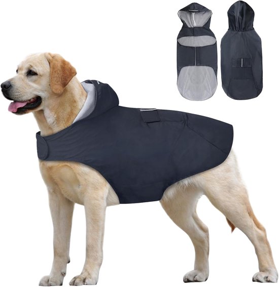 OSDUE Waterdichte Regenjas voor Honden, Geel, Verstelbaar, met