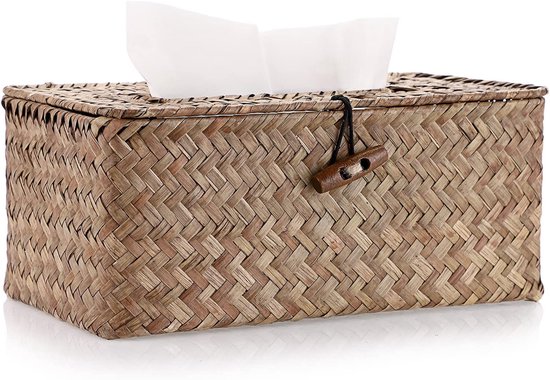 Tissue Box Houders, Tissue Box Cover Tissue Dispenser Kleenex Servet Houder PU Lederen Facial Tissue Box voor Home Office Auto Tissue Cover (Bruin