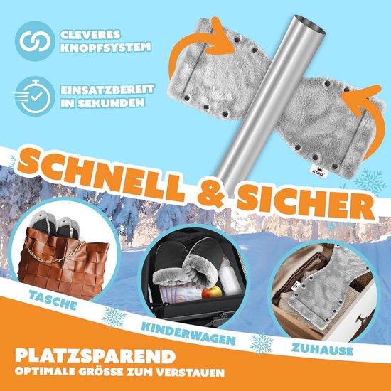 Handwarmer voor Kinderwagens - Universele Mof met Waterdicht en Winddicht Materiaal - Fleece & Katoen — afbeelding 5