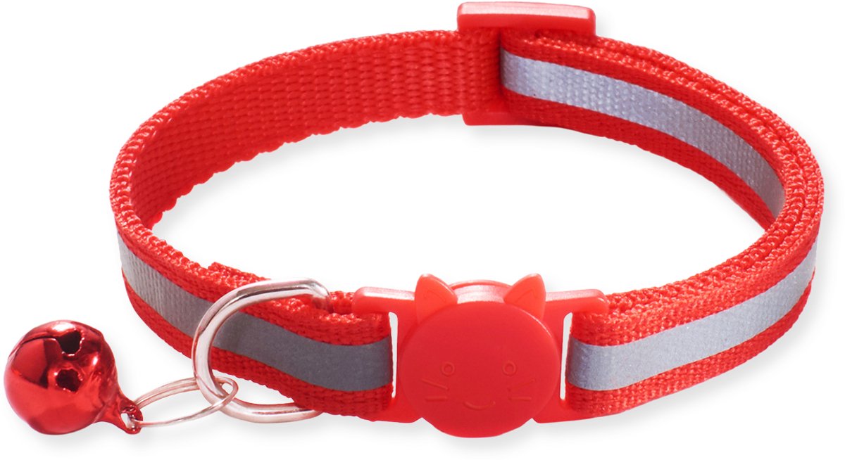 BTH Halsband kat - Katten Halsband - Rood - 18-32 cm - Veiligheidssluiting - Kattenbandje - Kattenriem - Kitten
