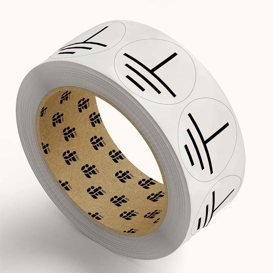 Aarde geleider stickers - op rol - 4 cm - 583 stickers per rol | bol