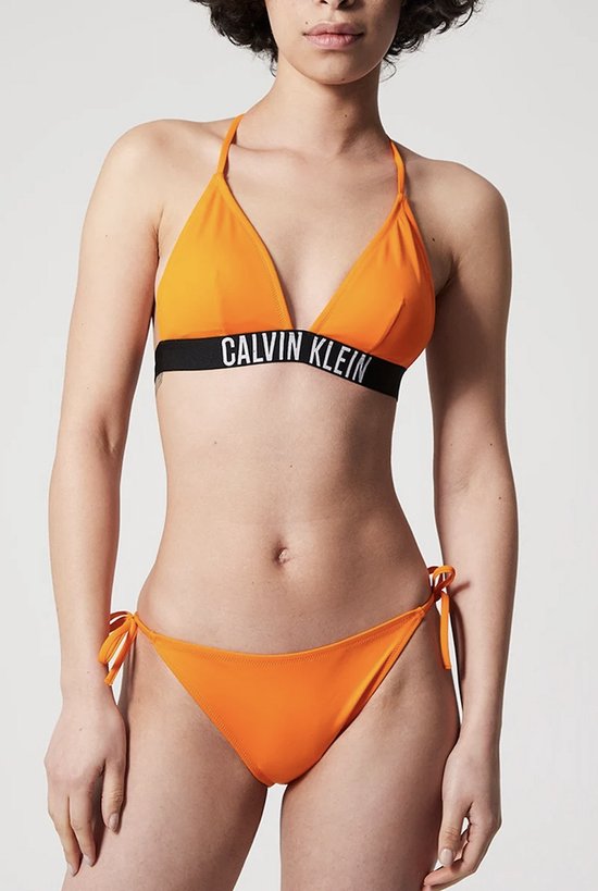 Calvin Klein- Bikinibroekje met strikkoorden- Oranje- L