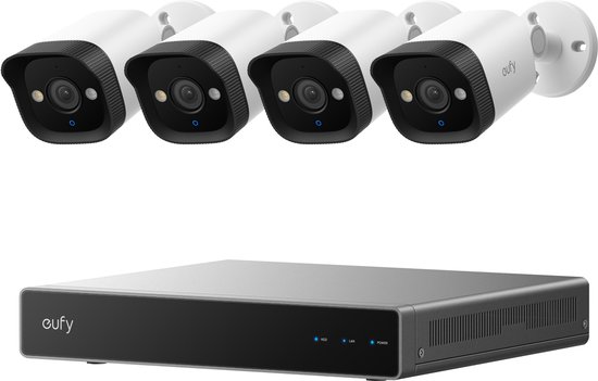 eufy PoE NVR Security System E40, 4 stuks 4K bullet camera's, bedrade outdoor camera, 4K UHD, 122° FOV, nachtzicht in kleur, 24/7 opname, AI-detectie, rode en blauwe strobe, 8CH NVR, 2 TB HD van Merkloos — afbeelding 2