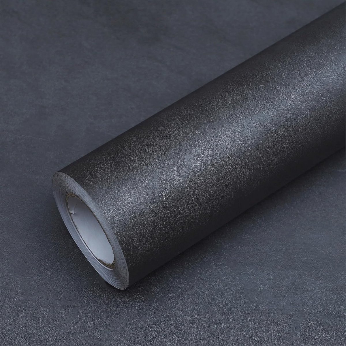 Zelfklevend behang donkergrijs met betontextuur - waterdichte meubelfolie voor decoratie