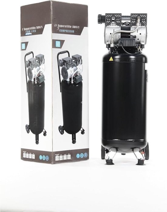 Thuys – Compressor 50 Liter – Stille Compressor – 34 x 30 x 10 cm – Zwart — afbeelding 3