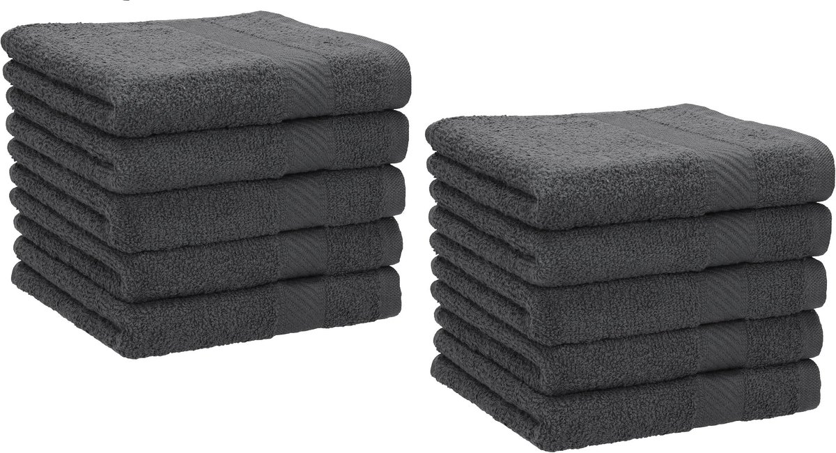 Ibenzoa® Uitgebreide Set van 10 Katoenen Zeepdoeken in Antraciet – Perfect voor Elke Gastentoilet