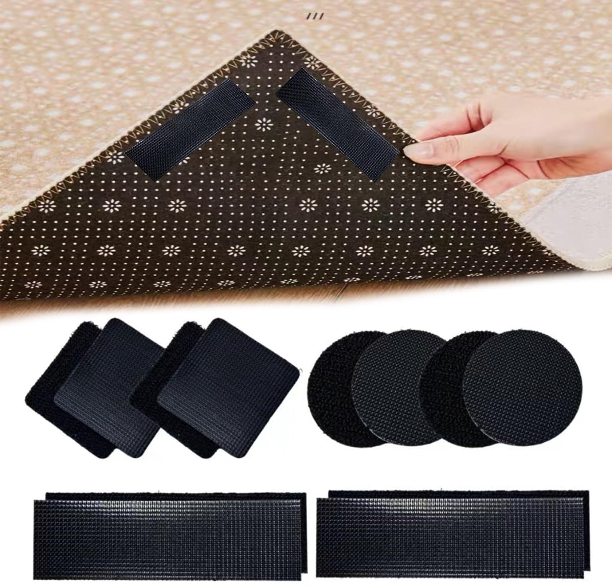 Ibenzoa® Antislip Tapijtgrijper Set voor Veiligheid en Stabiliteit in Huis en Auto 24 Stuks