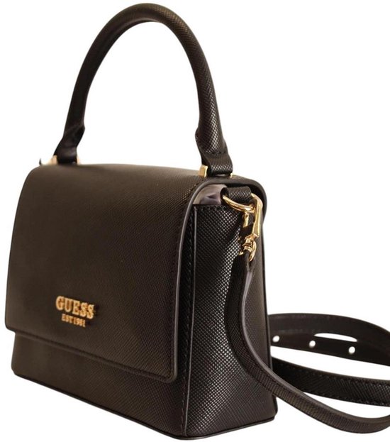 GUESS Sac à main Sac de soirée Fedana Top Handle Flap Bag Black Noir