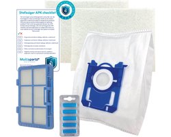 Multaparts® stofzuiger-APK set geschikt voor Philips PowerGo | Complete onderhoudsset met stofzuigerzakken type S-BAG (10 x), motorfilter (2 x), HEPA filter, geursticks (5 x), APK-checklist & APK-sticker | Maak je stofzuiger als nieuw