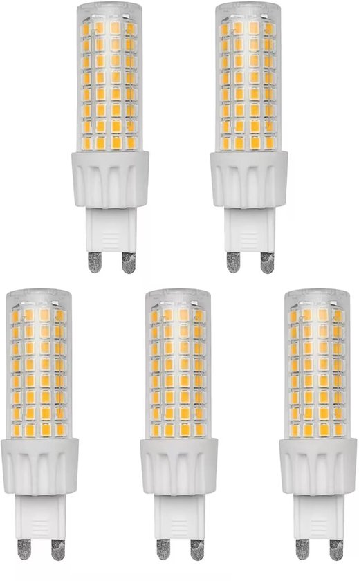 Avide G9 LED Lampe enfichable 7W 220-240V - 3000K - 640lm - Lampes enfichables LED - Lumière blanc chaud - Remplace la lampe 49W - 5 pièces