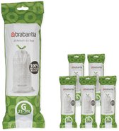 Brabantia PerfectFit sac poubelle avec fermeture code G, 23-30 litres, 6 rouleaux x 20 pcs - White