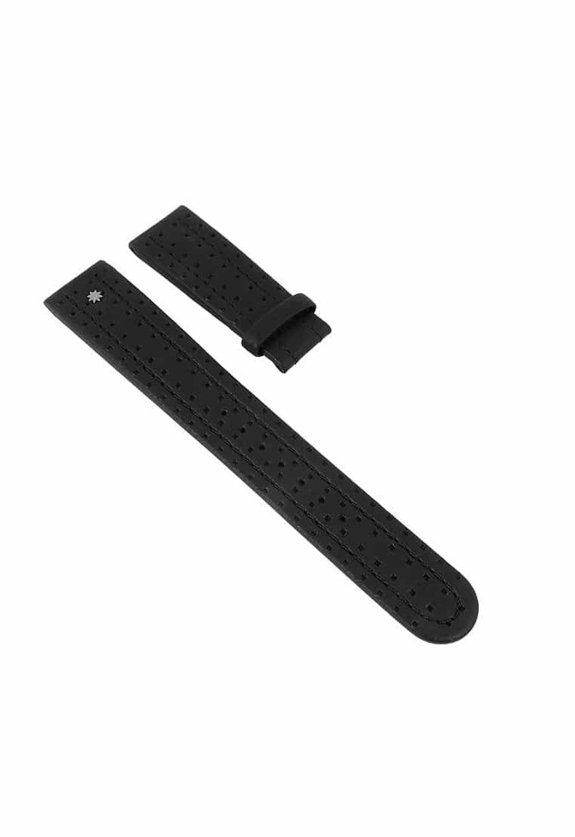 Junghans Mega Spektral lederen band zwart - 20 mm - horlogeband heren