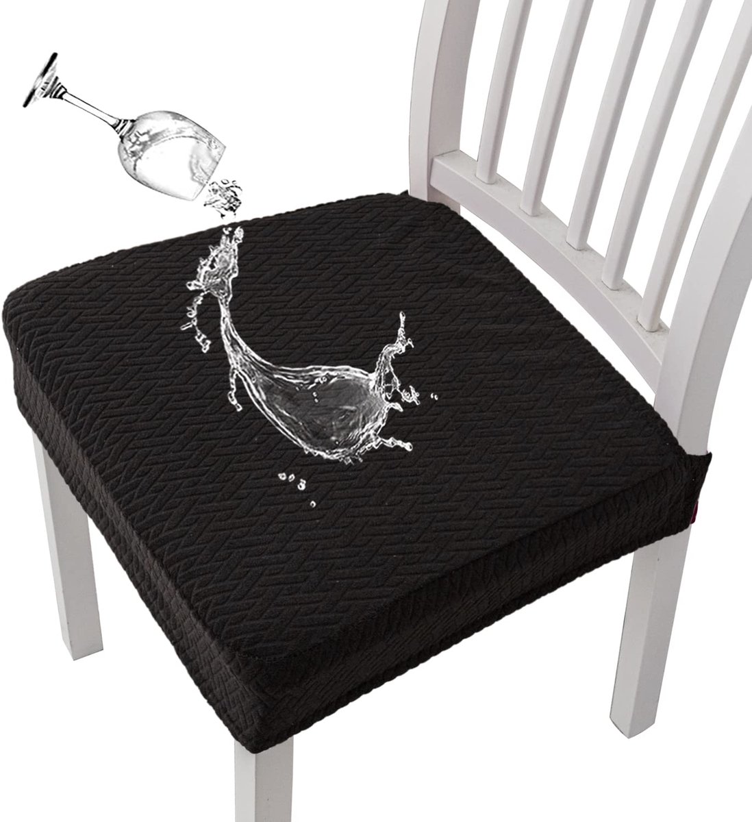 Ibenzoa® Waterdichte Stoelhoezen Eetkamer - Jacquard, 4 Stuks, 35-45cm
