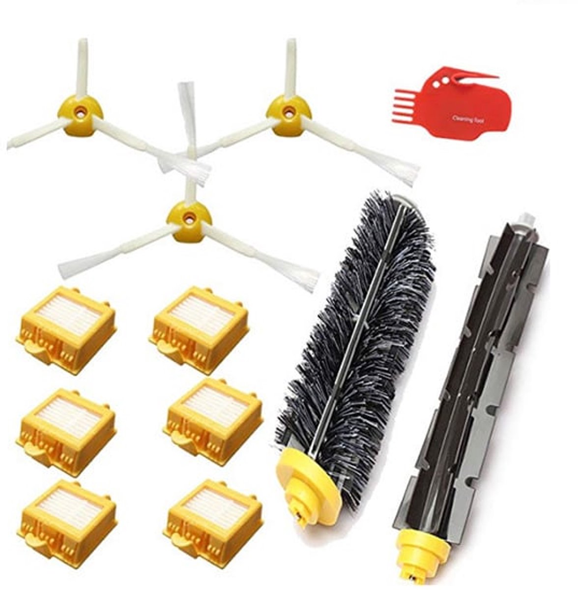 8x geschikt voor Plus.Parts iRobot Roomba 700 - Stofzuigeronderhoudsset
