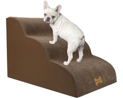 Hondentrap voor Kleine Honden met Antislip en Wasbare Bekleding - 3 Treden, Ideaal voor Bed en Bank