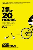 Boekomslag 'The First 20 Hours' met gele achtergrond. Titel en 'How to Learn Anything... Fast' in grote letters.