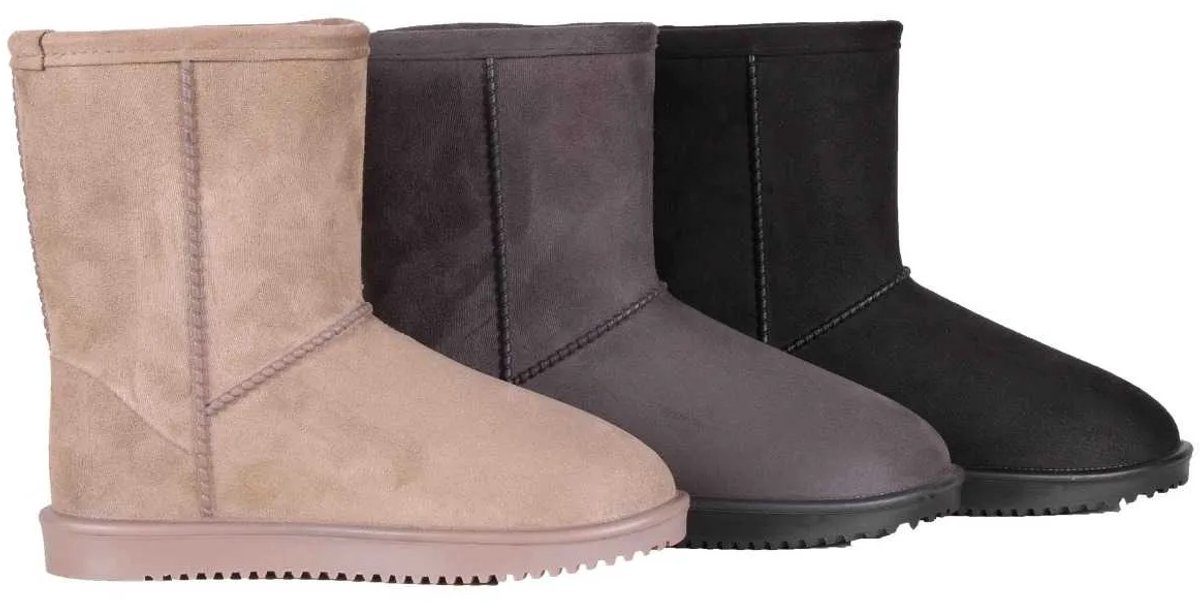 Mondoni Halden Fur Vrijetijdslaars - Maat: 39 - Taupe - Polyester