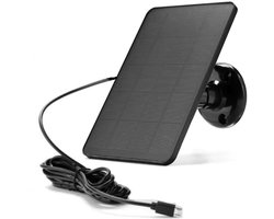 TLVX Universeel Zonnepaneel met Micro USB en Type C aansluiting / Extern Solar Panel / Voor Eufy Deurbel / Ring / Cams / Telefoon / Iphone / Samsung / Tablet / Ipad / Oplader Bewakingscamera/ IP65 Waterproof / Extern Zonnepaneel voor aan de Muur
