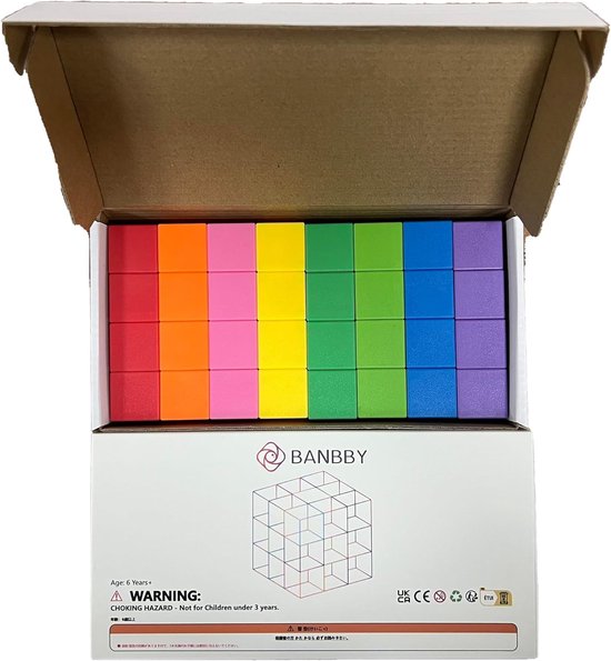 Magnetische Bouwblokken Set - 32 Stuks - 25mm Formaat - 8 Kleuren - Educatief Constructiespeelgoed - Magnetisch Speelgoed voor Kinderen vanaf 3 Jaar - Creatieve Montessori Bouwset - STEM Speelgoed Jongens & Meisjes