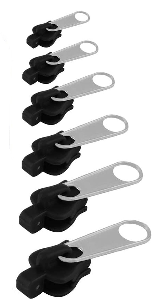 Rits runner zipper 6-pack/3 maten Zwart