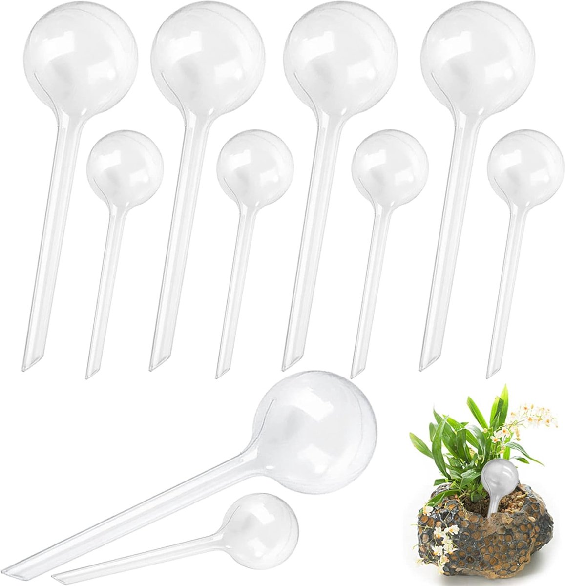 10 stuks transparante planten bewatering sballen - Automatische bewateringsballen - Geschikt voor kamerplanten - Planten bewatering sbollen - Automatische bewatering ssystemen - Automatische planten bewatering ssystemen - Transparant