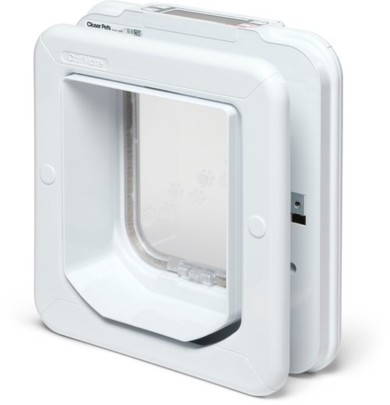 Cat Mate Elite I.D. Disc Kattenluik met Timerbediening 26,5 cm x 24,8 cm — wit - 305W