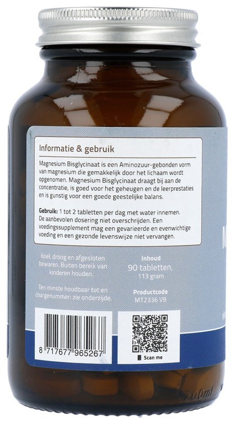 Mattisson - Magnesium Bisglycinaat 833mg - Vegan Voedingssupplement - 90 Magnesium Tabletten