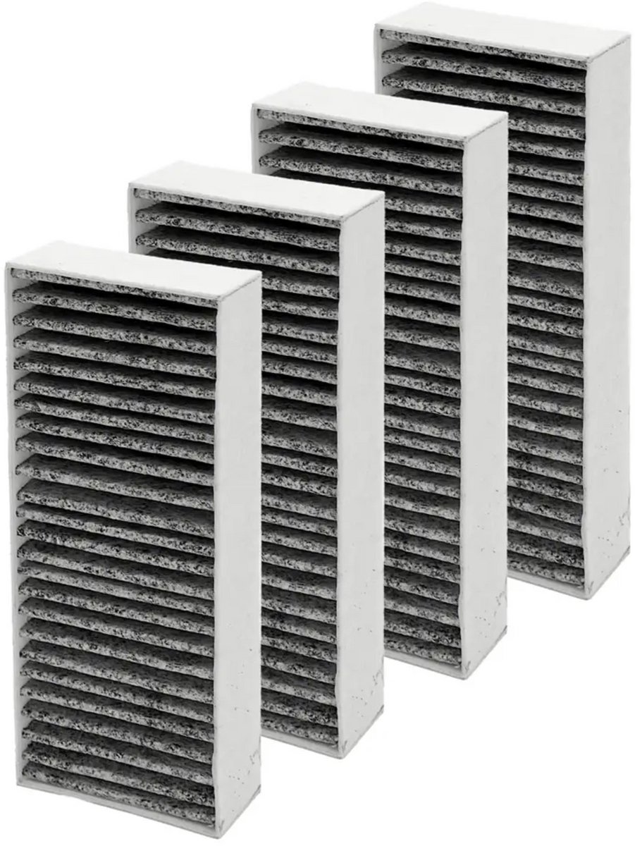 Multaparts® koolstof filter afzuigkap 19 x 7 x 3 cm -set van 4 stuks - | Filtercassettes met actief kool om geurtjes tegen te gaan | Alternatief voor Bosch / Siemens 17007113, HEZ9VRUD0