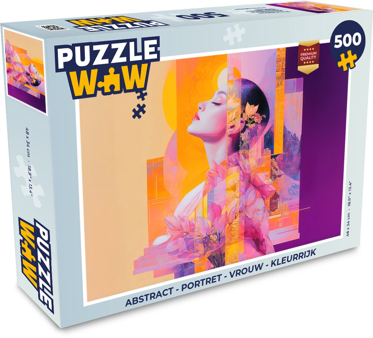 Puzzel Abstract - Portret - Vrouw - Kleurrijk - Legpuzzel - Puzzel 500 stukjes