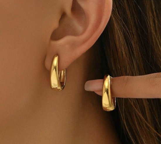 Vibe - Korean twist - oorbellen - loop -gedraaid - goud - juweel - gepolijst - geschenk - loop