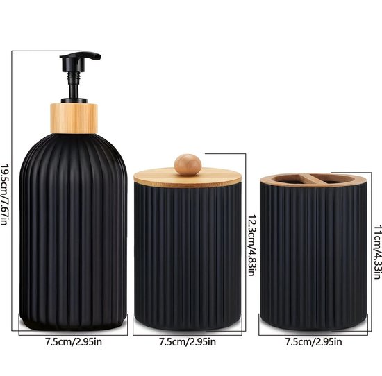 AJEUNGAIN Badkamer Accessoiresset, Moderne 3-delige Set met