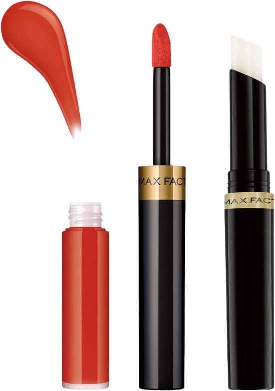 Max Factor Lipfinity Lip Colour 130 Luscious: rode lipkleur, applikator en witte top coat.
