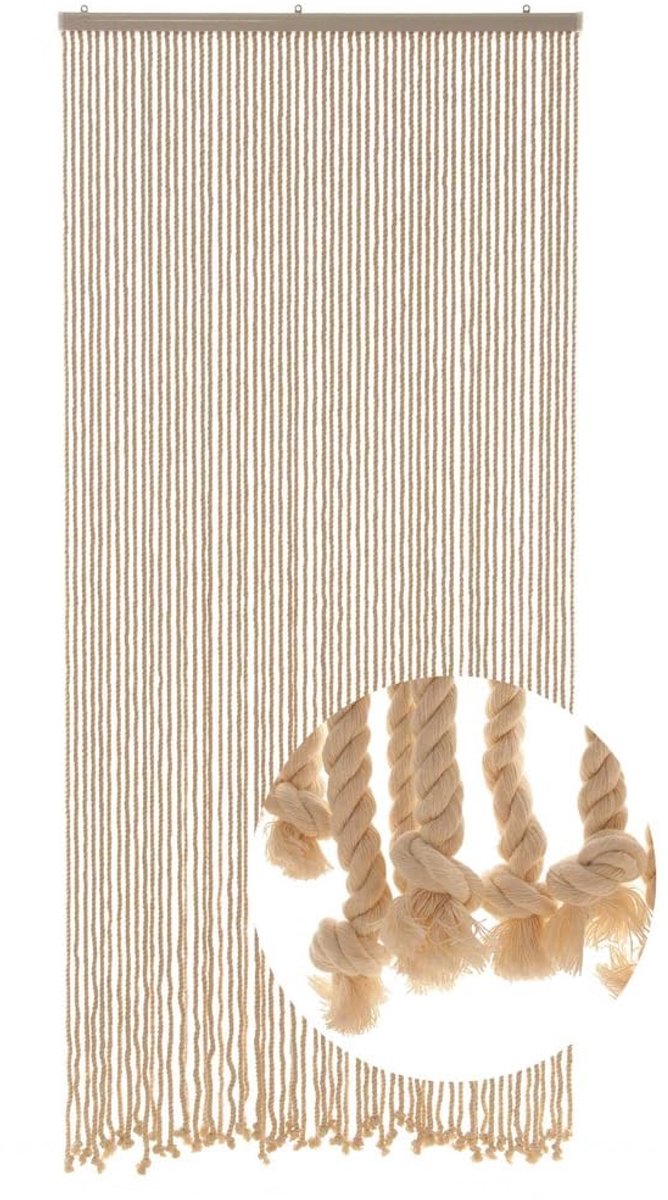 Ibenzoa® Beige Deurgordijn met Extra Dikke Gevlochten Strengen voor Insectenbescherming en Sfeervolle Scheiding