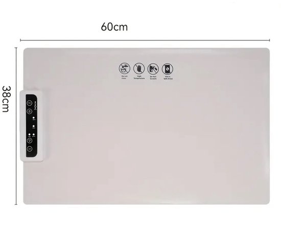 WoodyDoody Elektrische Verwarm Mat Warmhoudplaat Gerechten Dienblad EU VERSIE Celcius - XXL Bordenwarmer - Eenvoudig Ontdooien Diepvries Producten - Draagbare Voedselverwarmer met 3 Standen - Timer Functie Eenvoudig op te Bergen - Drogen Servies — afbeelding 2
