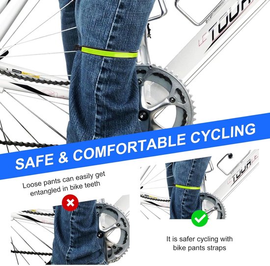 Lot De 6 Pinces à Pantalon Vélo - Bandes Réfléchissantes Sécurité