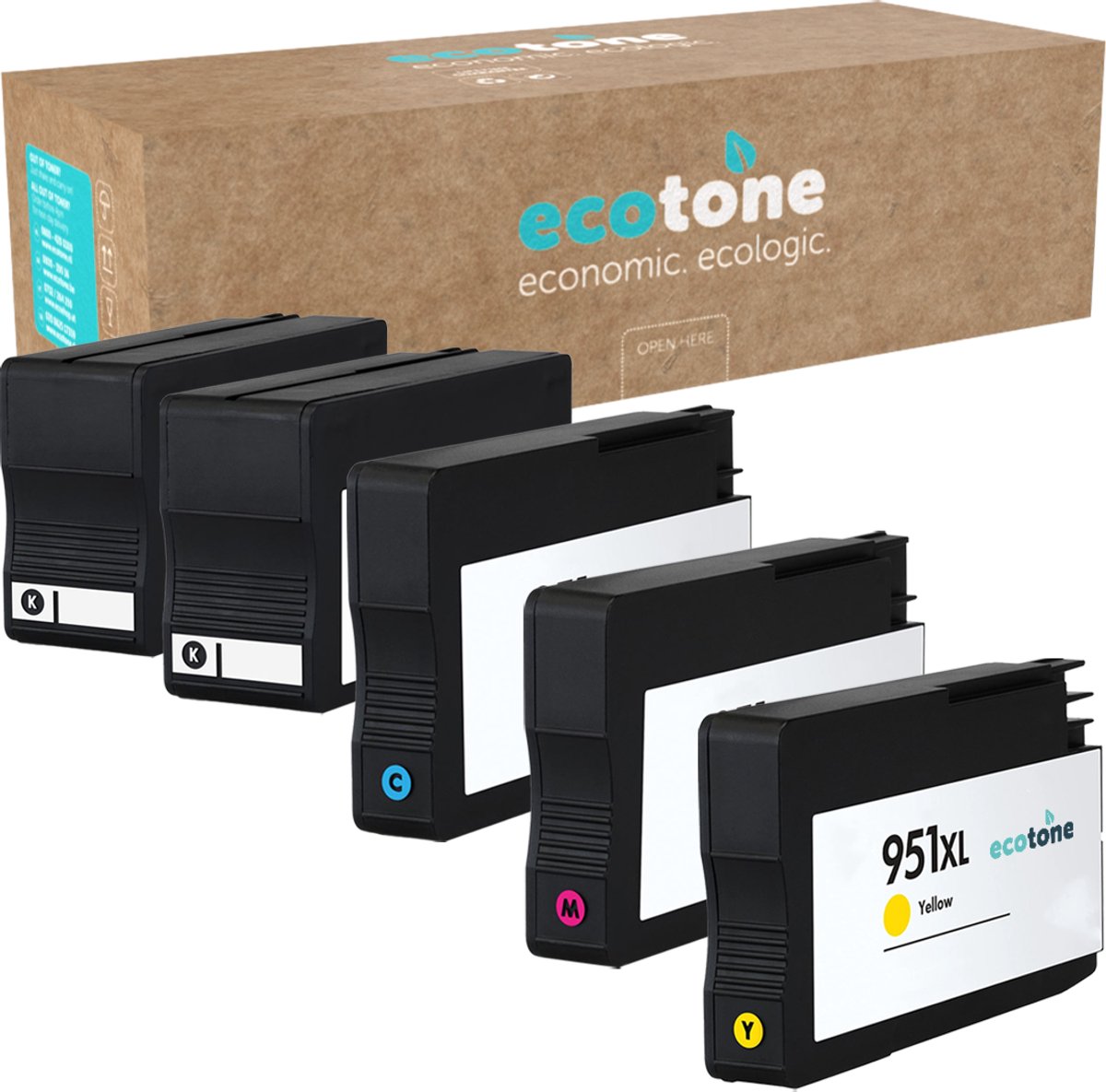 Ecopack (Replaces HP 950/951XL ink) 2xBL + 1xCMY - (BL 2x2890 Pages) (CMY 3x2295 Pages)